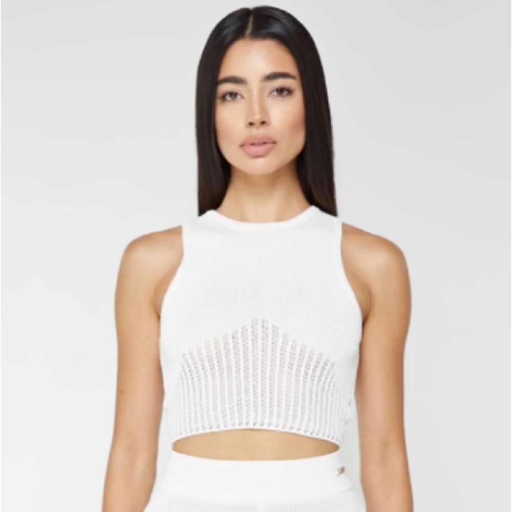 MANIERE DE VOUR KNITTED CROP TOP